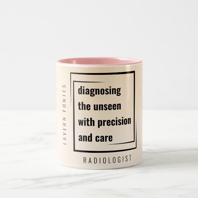 Modern Minimal Chic Motivational Radiologist Gift  Two-Tone Coffee Mug (Center)