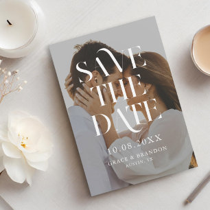 Modern Minimal Chic Photo Wedding Save The Date