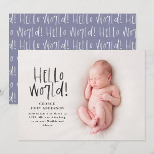Modern minimal chic purple typography photo announcement