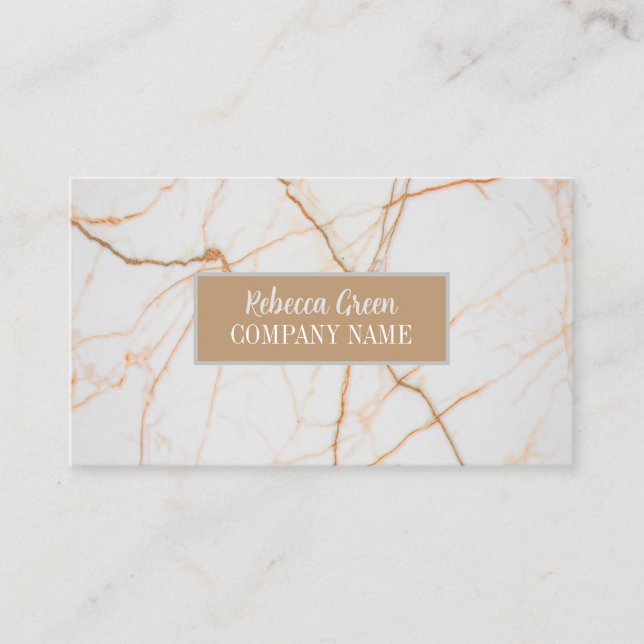 Modern Minimal Chic Stylish Fashion white Marble  Business Card (Front)