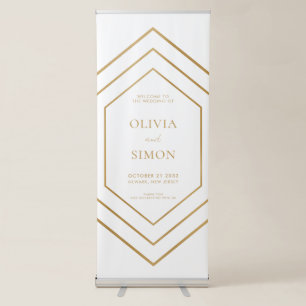 Modern Minimal Chic Wedding Welcome Retractable Banner