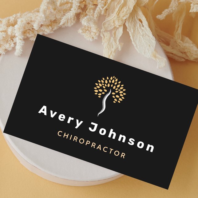 Modern Minimal Chiropractor Chiropractic Spine  Business Card (Creator Uploaded)