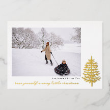 modern minimal Christmas evergreen tree foil photo