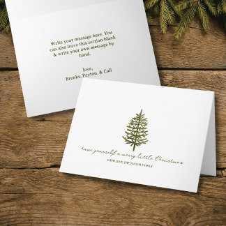 modern minimal Christmas evergreen tree holiday Card
