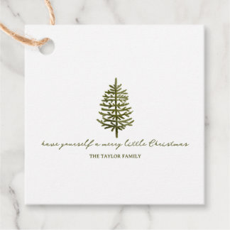 modern minimal Christmas evergreen tree holiday Favour Tags