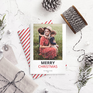 Modern Minimal Christmas Family Photo Holiday Card