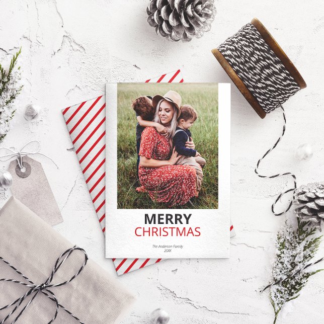 Modern Minimal Christmas Family Photo  Holiday Card (Creator Uploaded)