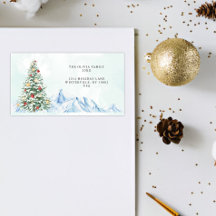 Modern Minimal Christmas Holiday Return Address