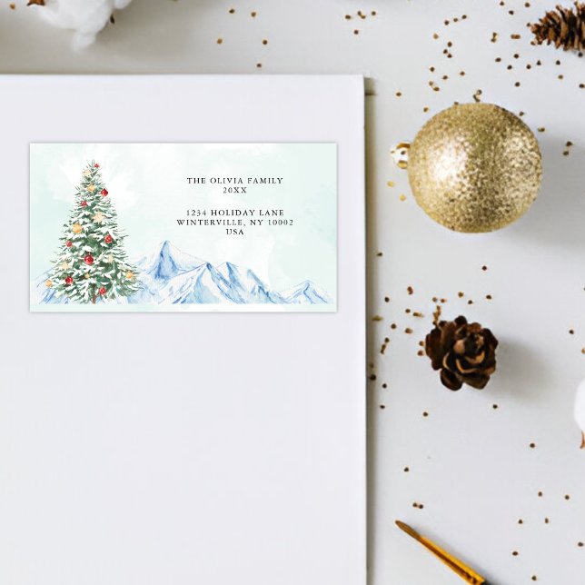 Modern Minimal Christmas Holiday Return Address Label (Modern Minimal Christmas Holiday Return Address Label)