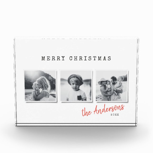Modern minimal Christmas multi photo holiday (Front)