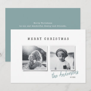 Modern minimal Christmas multi photo Holiday Card