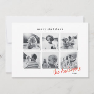 Modern minimal Christmas multi photo Holiday Card