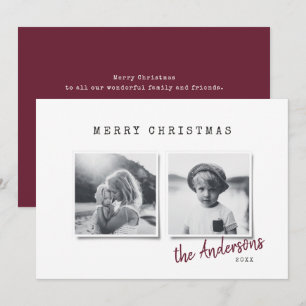 Modern minimal Christmas multi photo Holiday Card