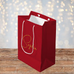Modern Minimal Christmas Red Custom Name Gift Medium Gift Bag<br><div class="desc">Modern Minimal Christmas Red Custom Name Gift Large Gift Bag,  Red christmas party bags.</div>