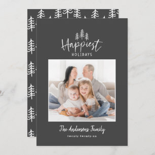 Modern minimal Christmas rustic photo Holiday Card