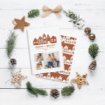 Modern minimal Christmas terracotta houses 3 photo Holiday Card<br><div class="desc">Modern minimal Scandinavian Japan Nordic inspired terracotta houses stylish simple 3 photo holiday card design</div>