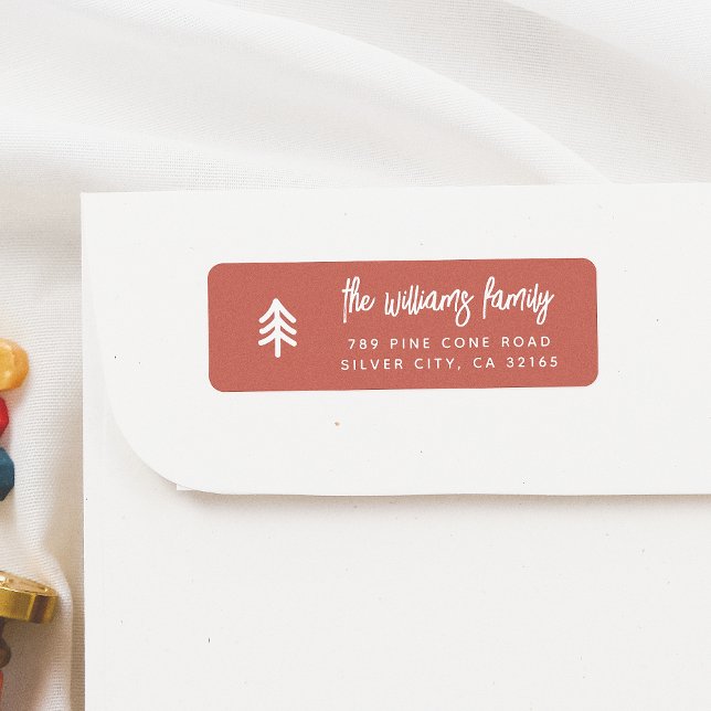 Modern Minimal Christmas Tree Family Name Red (Creator Uploaded)