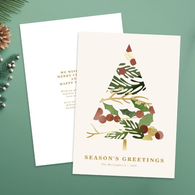 Modern Minimal Christmas Tree Holiday Card (Creator Uploaded)