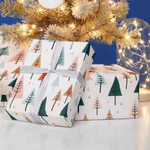 Modern Minimal Christmas Tree Wrapping Paper