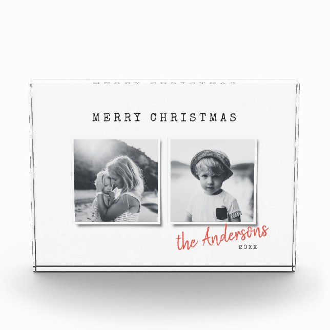 Modern minimal Christmas two photo  Block (Front)