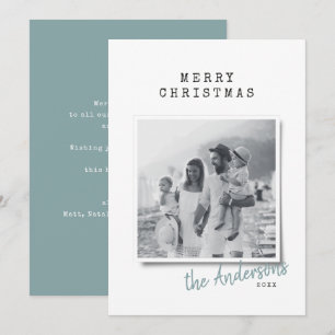 Modern minimal Christmas vintage indie photo Holiday Card