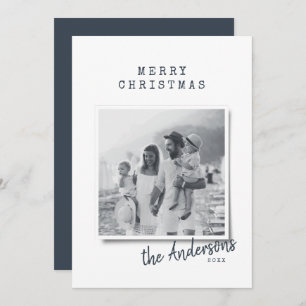 Modern minimal Christmas vintage indie photo Holiday Card