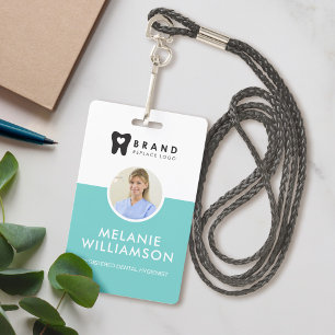 Modern & Minimal Circle Photo Frame & Company Logo ID Badge