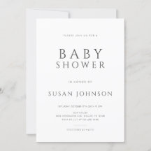 Modern Minimal Clean and Classic Baby Shower