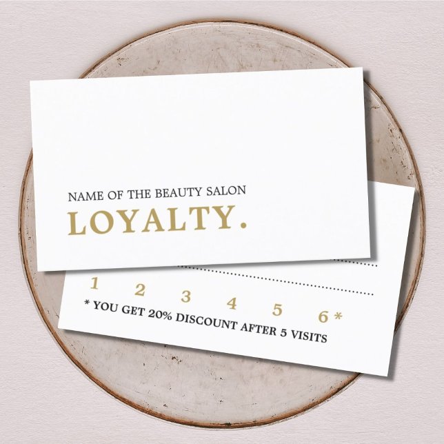 Modern Minimal Clean Faux Gold Beauty Loyalty Card (Creator Uploaded)