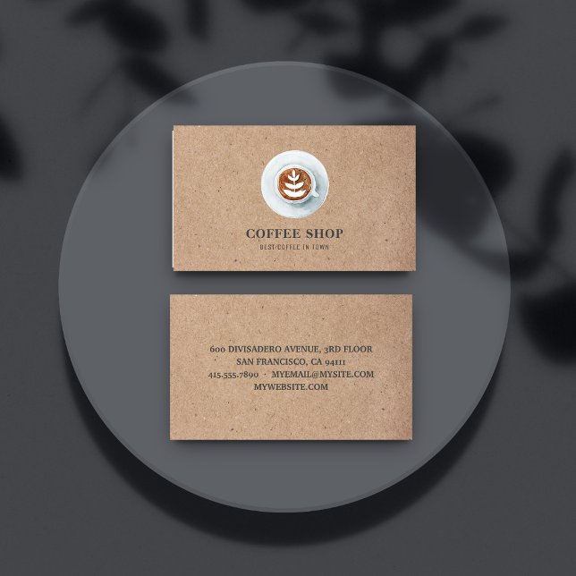 Modern Minimal  Coffee Shop Professional Business Card (Creator Uploaded)
