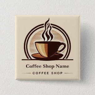 Modern Minimal Coffee Shop professional  shop 15 Cm Square Badge