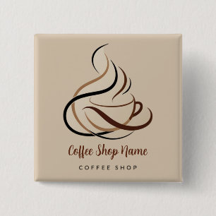 Modern Minimal Coffee Shop professional  shop 15 Cm Square Badge