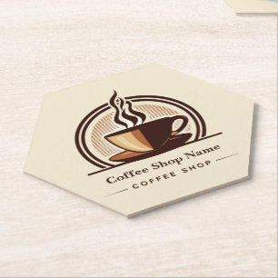 Modern Minimal Coffee Shop professional shop Paper Coaster