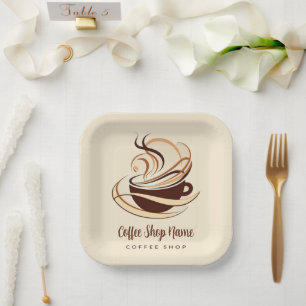 Modern Minimal Coffee Shop professional shop Paper Plate