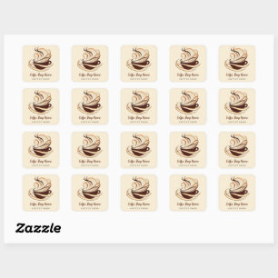 Modern Minimal Coffee Shop professional  shop Square Sticker