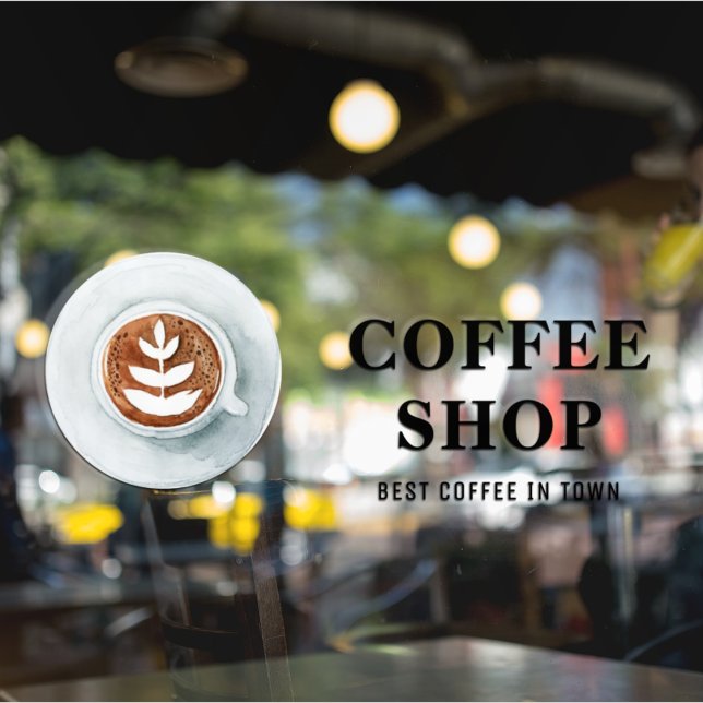 Modern Minimal  Coffee Shop Professional   Window Cling (Creator Uploaded)