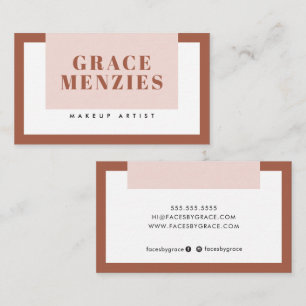 MODERN MINIMAL color block chic clay blush pink Business Card
