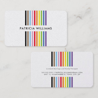 MODERN MINIMAL colorful stripe rainbow pride LGBTQ Business Card