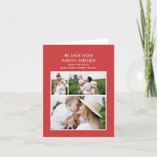 Modern minimal colourful family Christmas photo Holiday Card