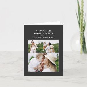 Modern minimal colourful family Christmas photo Holiday Card