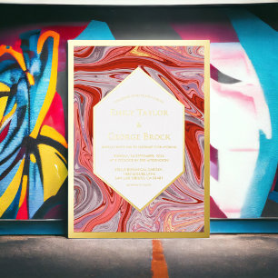 Modern Minimal Colourful Lava Abstract Wedding Gol