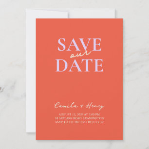 Modern Minimal Colourful Orange Green Wedding  Invitation