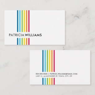 MODERN MINIMAL colourful simple rainbow stripe Business Card