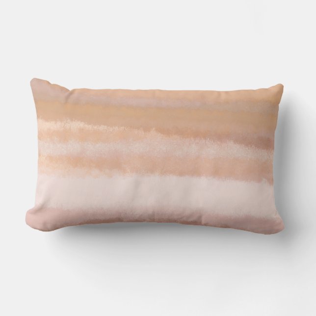 Modern Minimal Colourful Watercolor Pastel Lines Lumbar Cushion (Front)