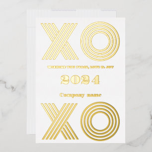 Modern minimal,Company elegant XO XO Foil Holiday Card