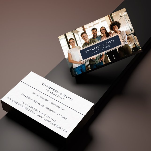 Modern Minimal Company Team Members Full Photo Business Card (Modern Minimal Company Team Members Full Photo Business Card)