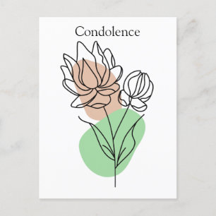 Modern   Minimal Condolence   Flower Postcard