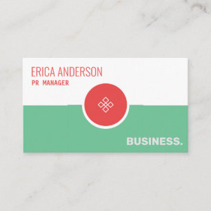 Modern minimal coral and mint manager business card
