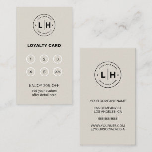 Modern Minimal Corporate Business Loyalty Card