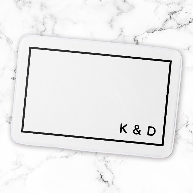 Modern Minimal Couple Monogram Housewarming Bath Mat (Creator Uploaded)